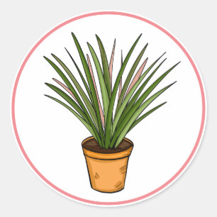 Marginata Hand plockade Houseplant Art Runt Klistermärke