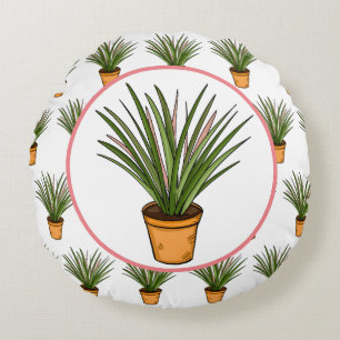 Marginata Hand plockade Plant Rund Kudde