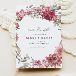 MARGOT Dusty Ro Blommigt Foto Spara datum Inbjudningar