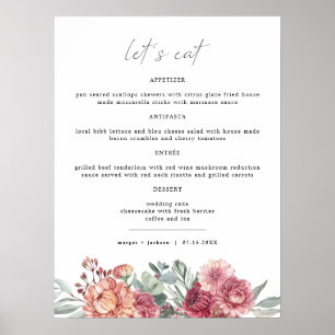 MARGOT Dusty Ro  Rosa Blommigt Boho Garden Me Poster