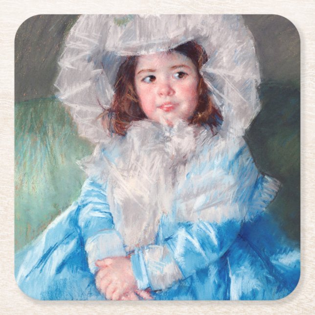 Margot i Blue, Mary Cassatt Underlägg Papper Kvadrat (Framsidan)
