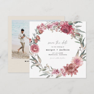 MarGOT Square Dusty Ro Photo Save Date Inbjudningar