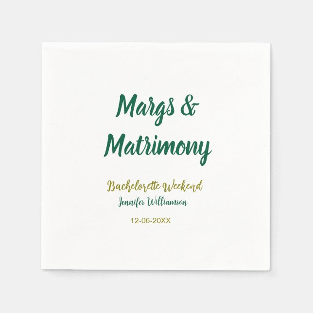 Margs and matrimony add name date bachelorette par pappersservett (Framsidan)