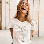 Marg's and Matrimony Namn Margarita Möhippa T Shirt<br><div class="desc">Marg's och Matrimony Namn Margarita Möhippa ett för hela brudens sida till bäran vid duschen med namn på baksidan. Ord Margs & matrimony finns i ett skript för elegant. Resten av texten kan du enkelt anpassa. Med en illustration av en konstgjord cocktail-vattenfärg.</div>