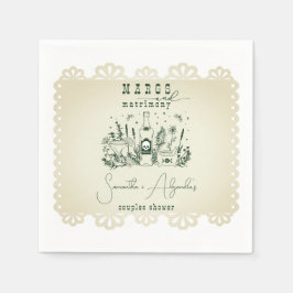 Margs Bröllopsskalle Mexikansk Fest Par Dusch Pappersservett