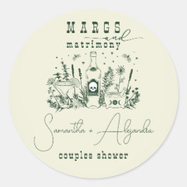 Margs Bröllopssked Kraniets mexikanska festparbadk Runt Klistermärke