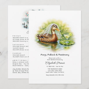 Margs Mallards & Matrimony Funny Lake Möhippa Inbjudningar