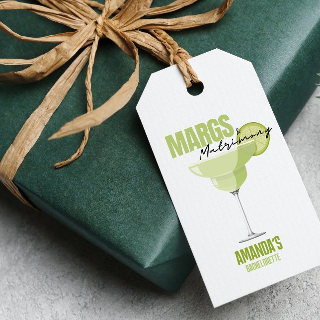 Margs & Matrimony Bachelorette Favors Presentetikett (Margs & Matrimony Bachelorette Gift Tags)