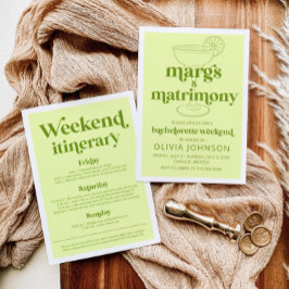 Margs & Matrimony Bachelorette Helg Itinerary Inbjudningar