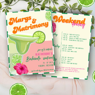 Margs & Matrimony Bachelorette Helg Itinerary Inbjudningar