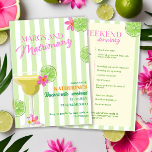 Margs & Matrimony Bachelorette Helg Itinerary Inbjudningar