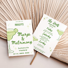 Margs & Matrimony Bachelorette Itinerary Inbjudningar