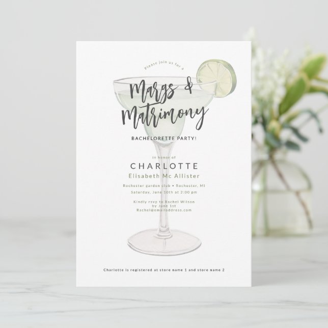 Margs & matrimony Bachelorette-partidusch Inbjudningar (Stående Fram)