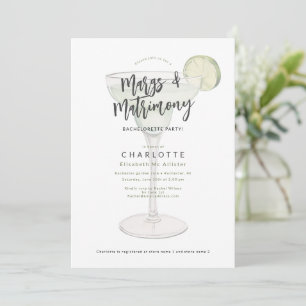 Margs & matrimony Bachelorette-partidusch Inbjudningar