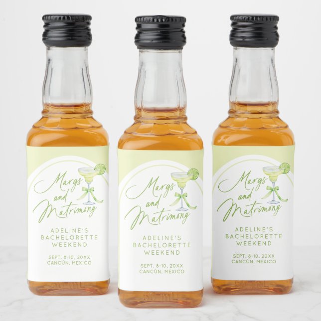 Margs Matrimony Bachelorette Personlig Spritflaskor Etikett (Flaskor)