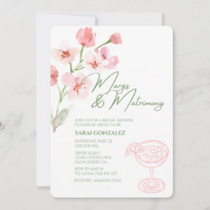Margs & Matrimony Bröllopsdusch Rosa & Sageblomma Inbjudningar