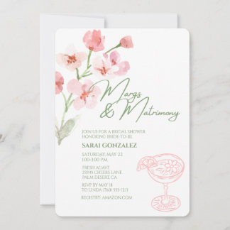 Margs & Matrimony Bröllopsdusch Rosa & Sageblomma Inbjudningar