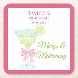 Margs & Matrimony Bröllopsduschfest Underlägg Papper Kvadrat