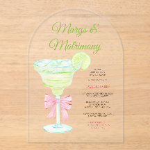 Margs & Matrimony Bröllopsfest Akryl Inbjudan