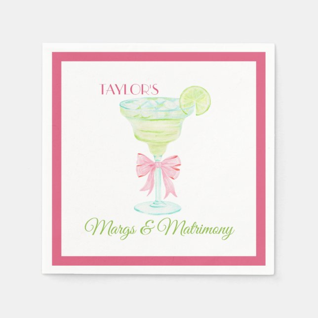 Margs & Matrimony Bröllopsfest Invitation Pappersservett (Framsidan)