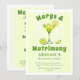 Margs & Matrimony cocktail bachelorette helg Inbjudningar