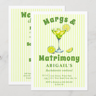 Margs & Matrimony cocktail bachelorette helg Inbjudningar