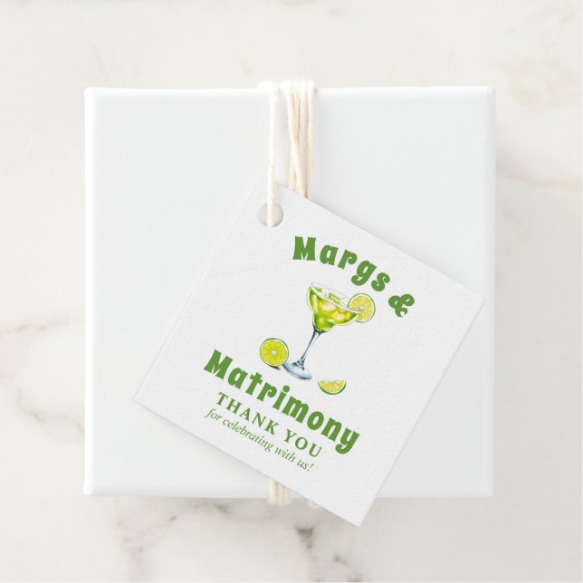 Margs & Matrimony cocktail möhippa Tack Gåvor Etiketter (På plats)