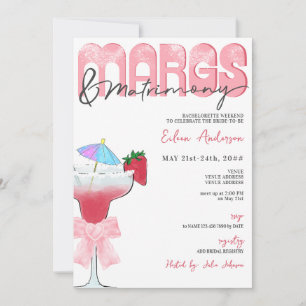 Margs & Matrimony Coquette Bow Bachelorette Party Inbjudningar