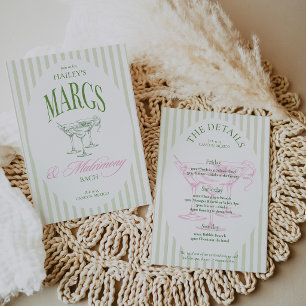 Margs & Matrimony Gammal Pengar Sällskapsdam Itine Inbjudningar