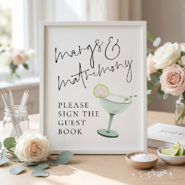 Margs Matrimony Gästbokssign Bröllopsfest Poster