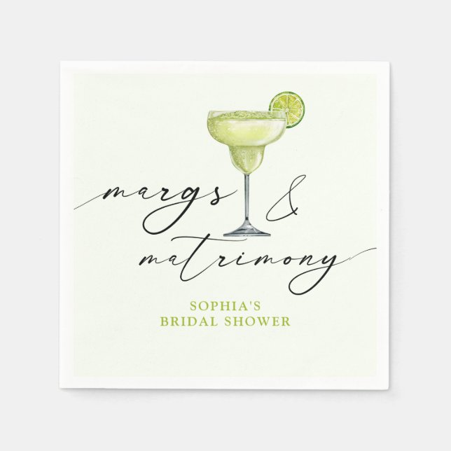 Margs & Matrimony Green Lime Bridal Shower Pappersservett (Framsidan)