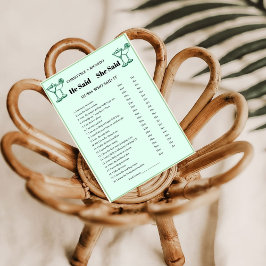 Margs & Matrimony Han sa Hon sa spelkort Meddelande