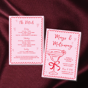 Margs & Matrimony Hand plockade Bachelorette Helg Inbjudningar
