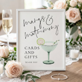 Margs Matrimony-kort Gåvor Tecken Bröllopsdusch Poster