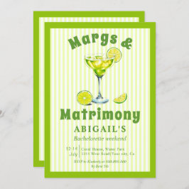 Margs & Matrimony lime green bachelorette helg Inbjudningar