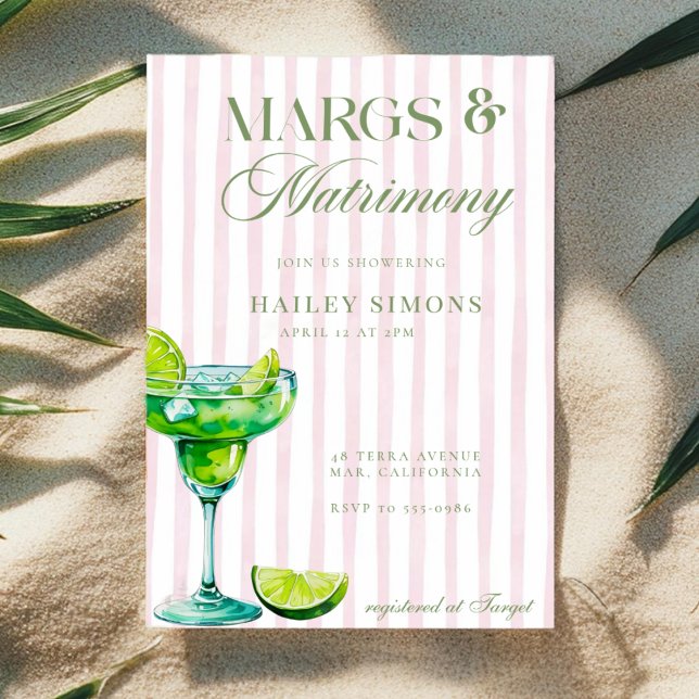 Margs & Matrimony Lime Margarita Bridal Shower Inbjudningar (Skapare uppladdad)