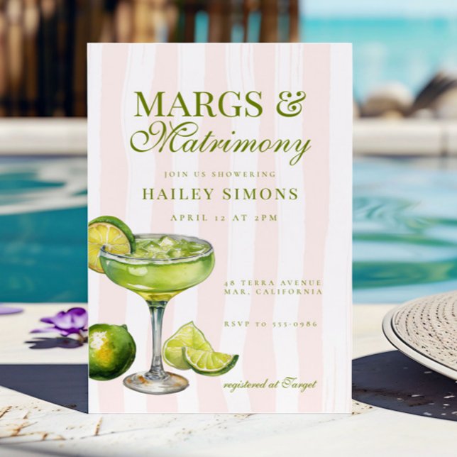 Margs & Matrimony Lime Margarita Möhippa Inbjudningar (Skapare uppladdad)
