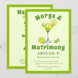 Margs & Matrimony limegrön möhippa helg Inbjudningar