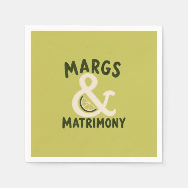 Margs & Matrimony Limegröna Sängkammarparty Pappersservett (Framsidan)