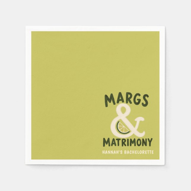 Margs & Matrimony Limegröna Sängkammarparty Pappersservett (Framsidan)
