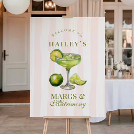 Margs & Matrimony Margarita Bröllopsfestskylt Poster