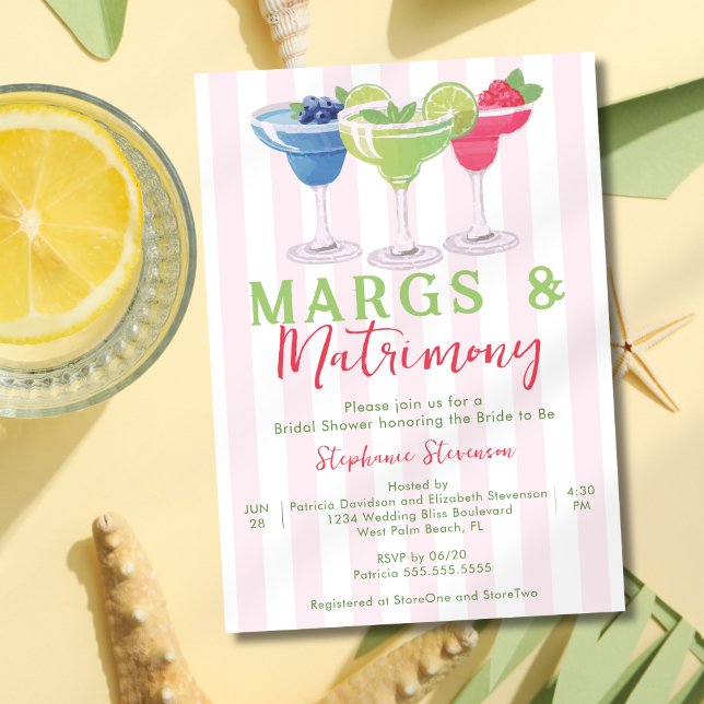 Margs & Matrimony Margarita Trio Bröllopsgille Inbjudningar (Skapare uppladdad)