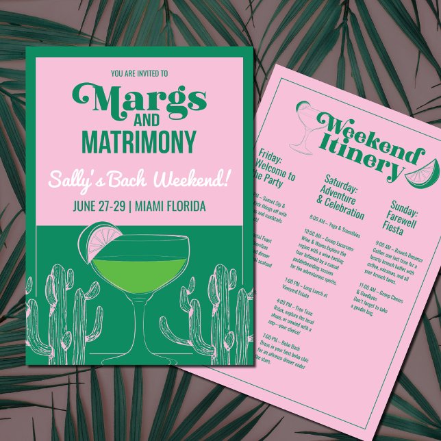 Margs & Matrimony Modern bachelorette Party Inbjudningar (Skapare uppladdad)