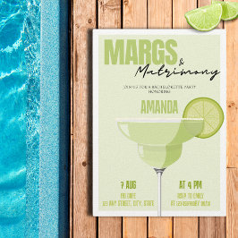 Margs & Matrimony Retro Cocktail Bachelorette Inbjudningar