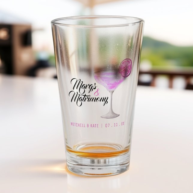 Margs & Matrimony Rosa Margarita Bröllopsdusch Glaskopp (Skapare uppladdad)