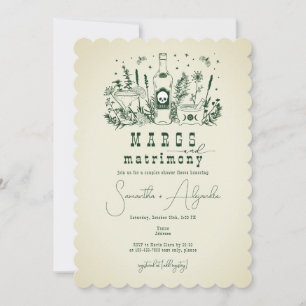 Margs Matrimony Skull Mexican Fiesta par Shower Inbjudningar