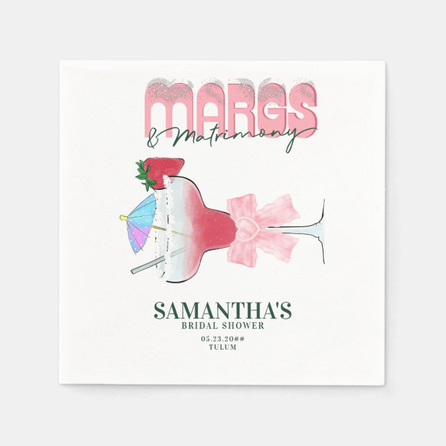 Margs Matrimony Tequila Bach Bröllopsfest för brud Pappersservett (Framsidan)