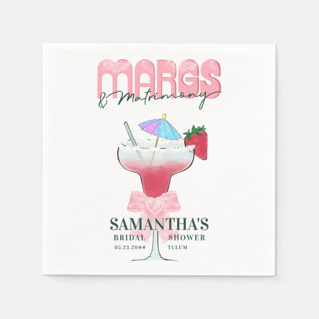 Margs Matrimony Tequila Bröllopsdusch Möhippa Pappersservett (Framsidan)