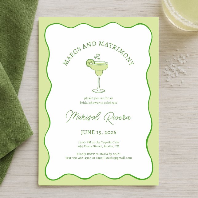 "Margs & Matrimony" Tequila Lime Bridal Shower Inbjudningar (Skapare uppladdad)