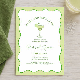 "Margs & Matrimony" Tequila Lime Bröllopsfest Inbjudningar